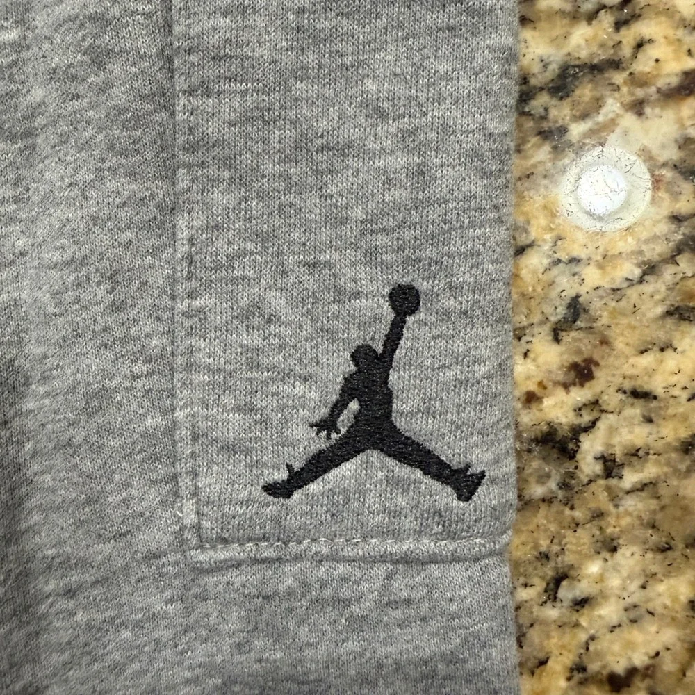 Jordan Boy Gray Fleece Cargo Sweatpants Jumpman Logo Joggers Size M 10-12Y